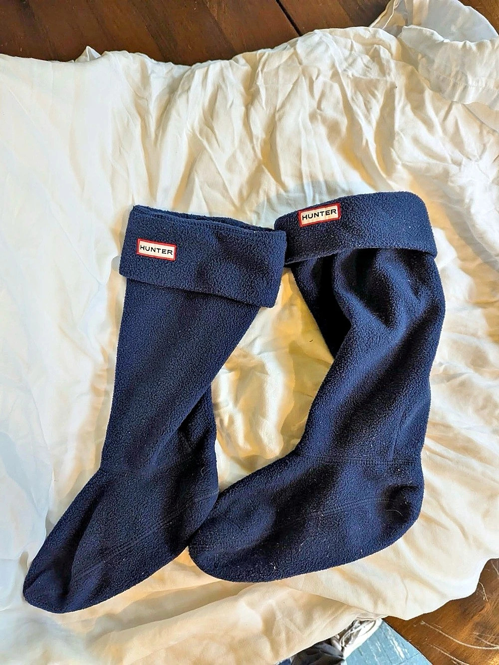 Hunter Original Fleece Tall Boot Socks Blue Medium